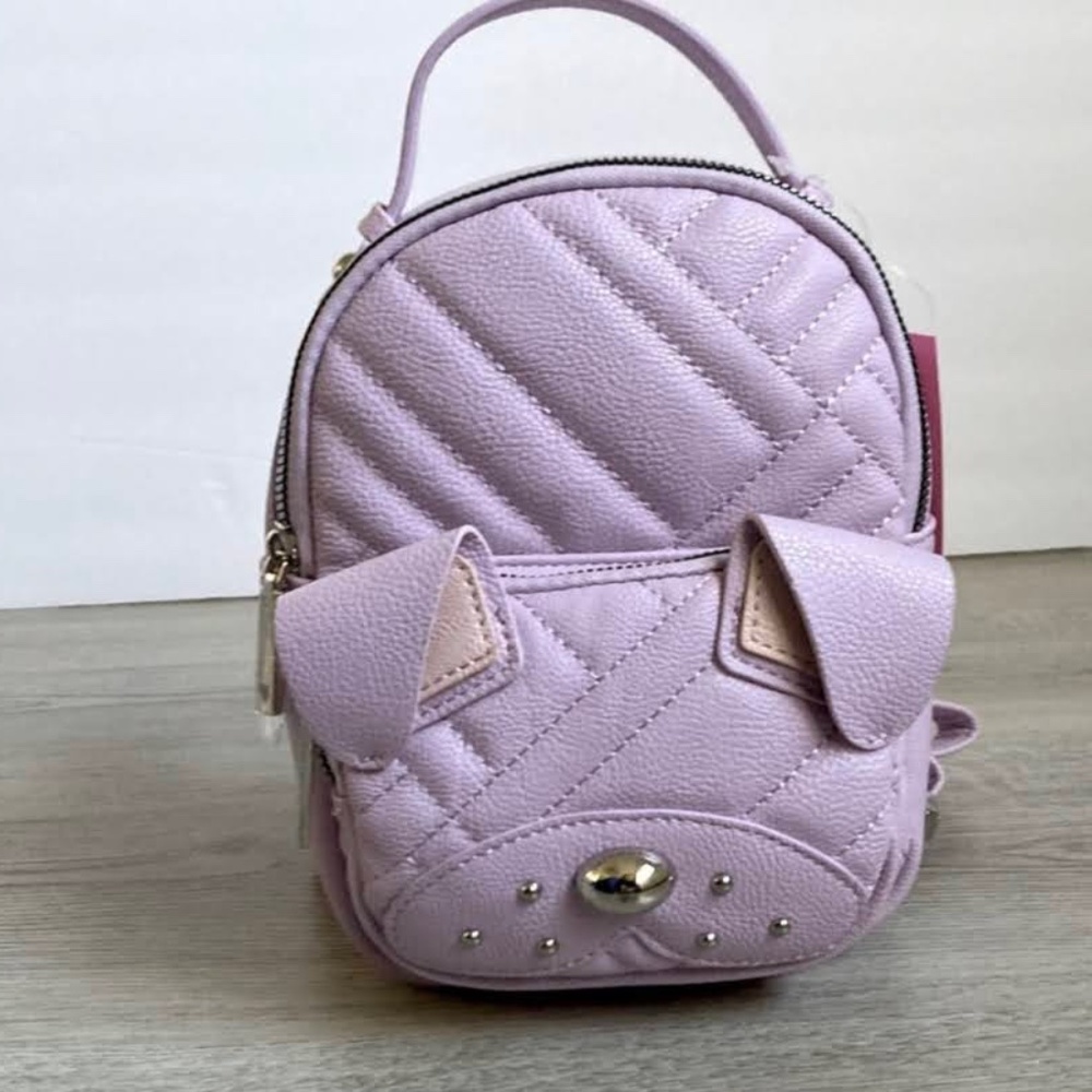 Betsy Johnson Puppy Dog XO Baybee Lilac Purple Mini Backpack Bag Purse NWT